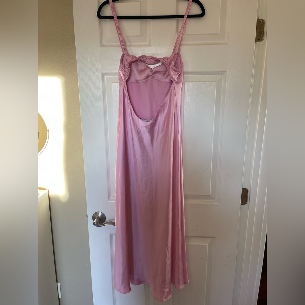NWT Zara light Pink Satin Slip Dress - Picture 5 of 8